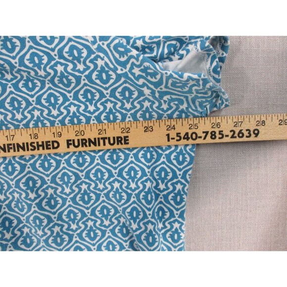 Croft & Barrow Womens Stretch Blouse Blue White Geometric Print 2X - Picture 3 of 7